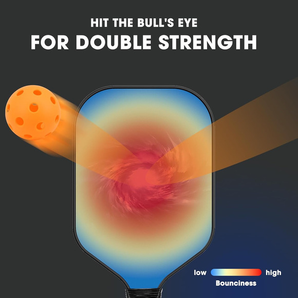 Pickleball Paddle Set of 2 Lightweight Carbon Graphite Anti-Slip Grip w/ 4 Balls - Picture 6 of 6